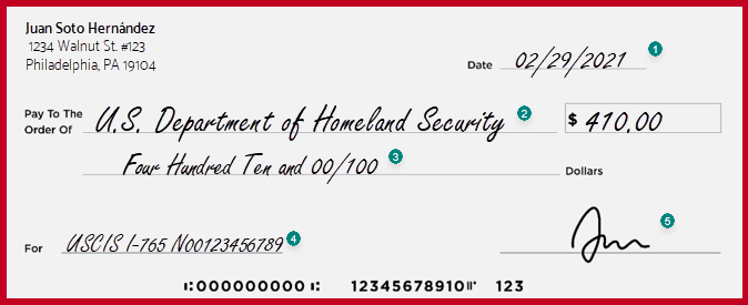 how to fill out a check for passport renewal