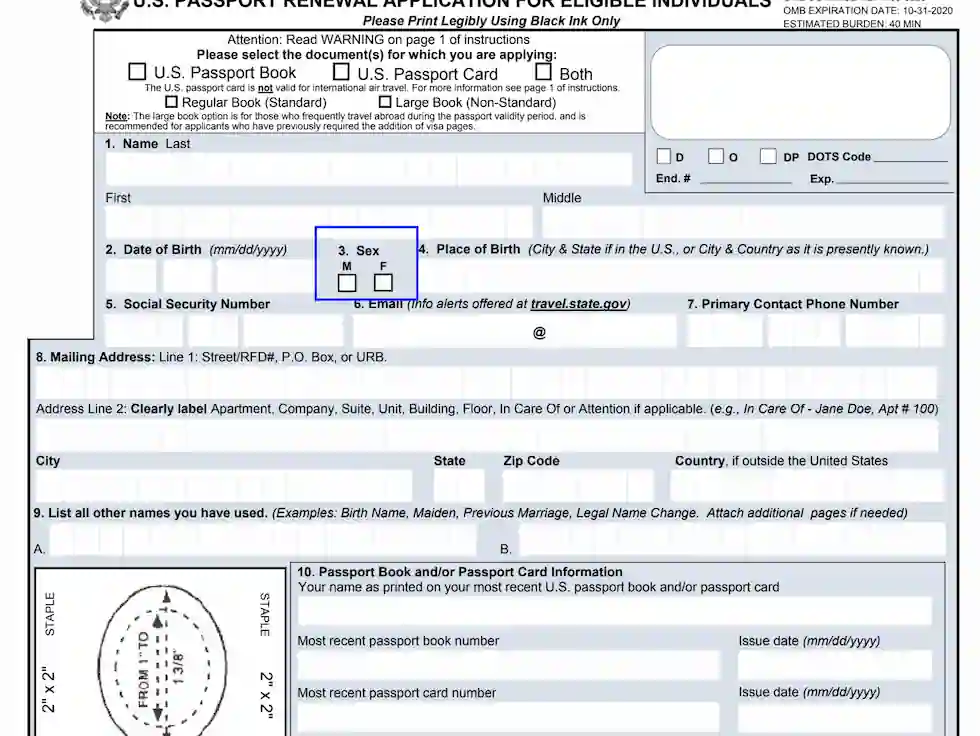 how to fill out a passport application