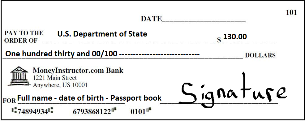 how to fill out check for us passport