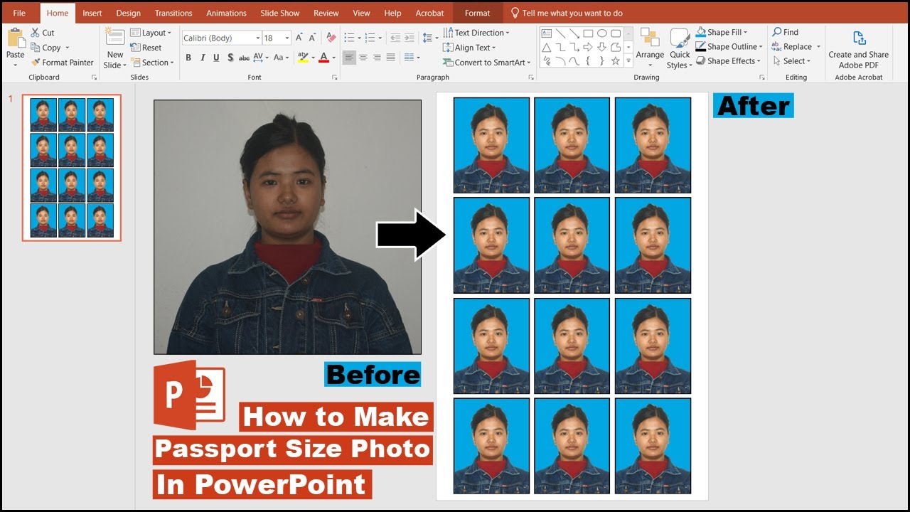 how to make passport photo size