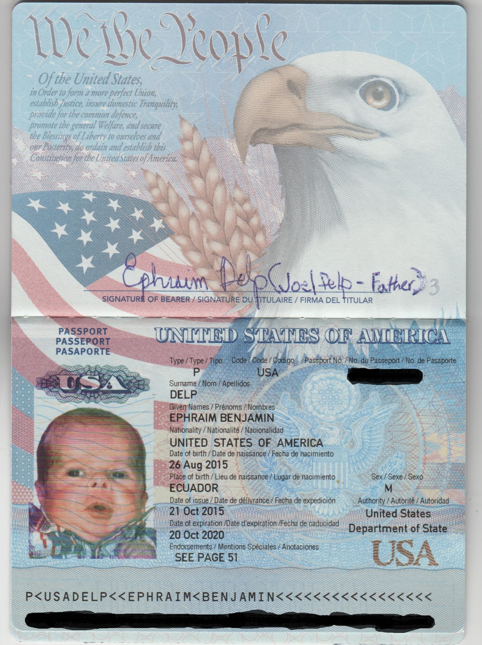 how to sign a minor's passport