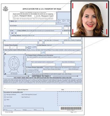 how to staple passport photo to application