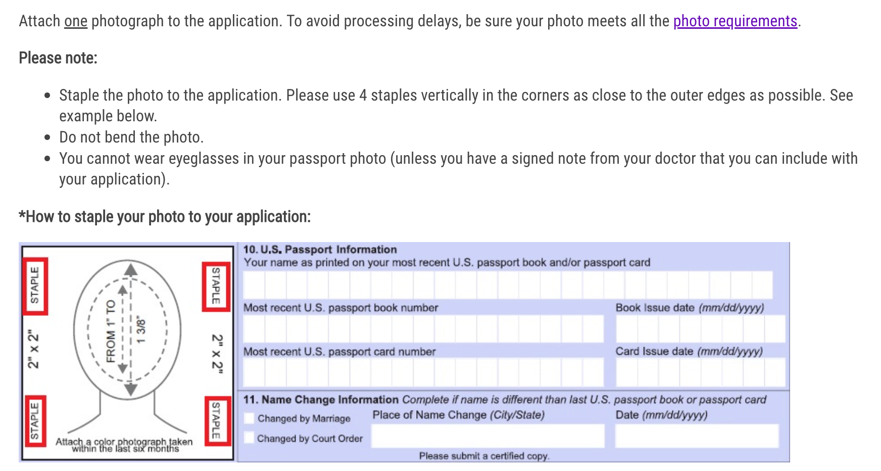 how to staple passport photo