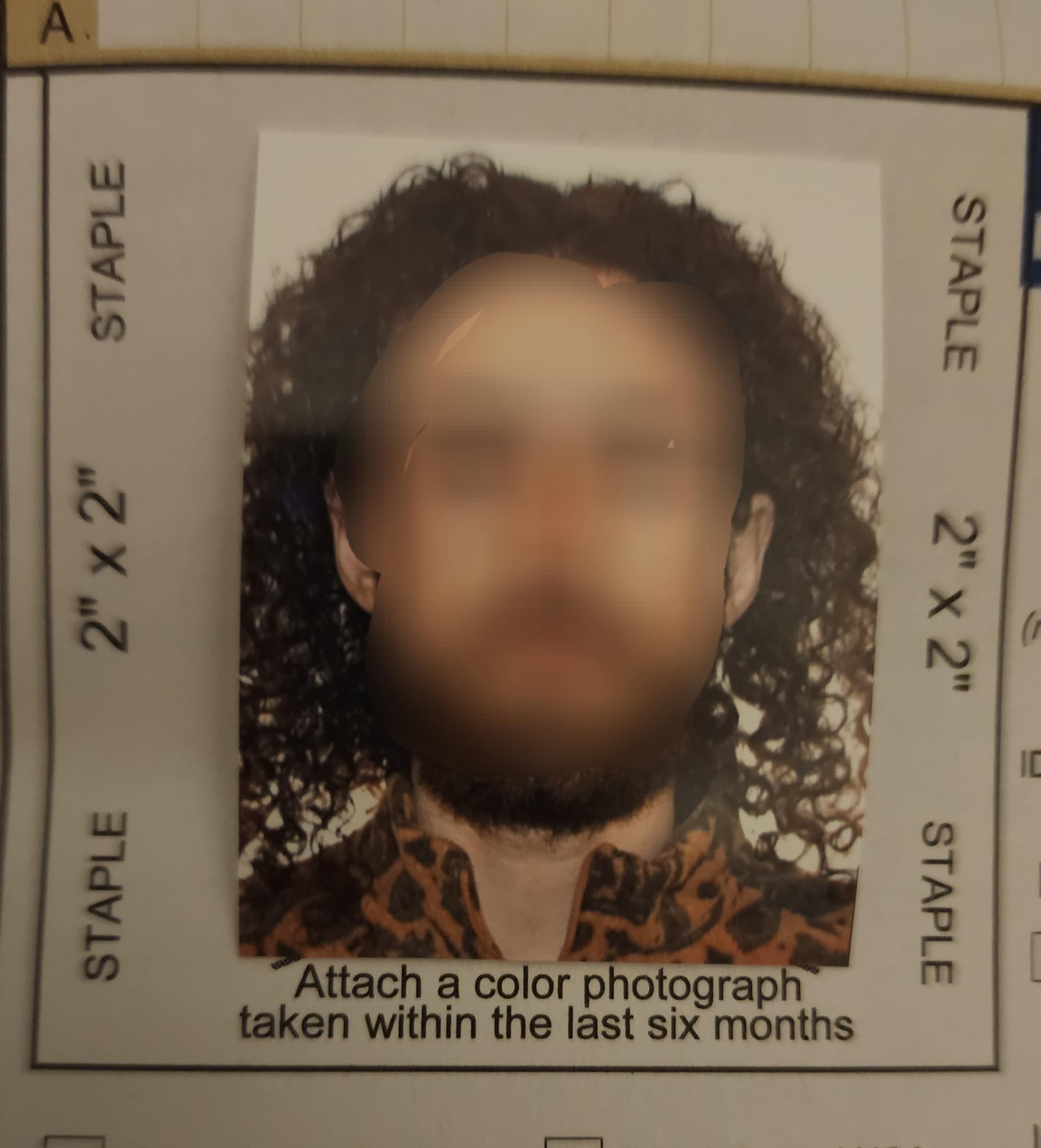 how to staple photo to passport application