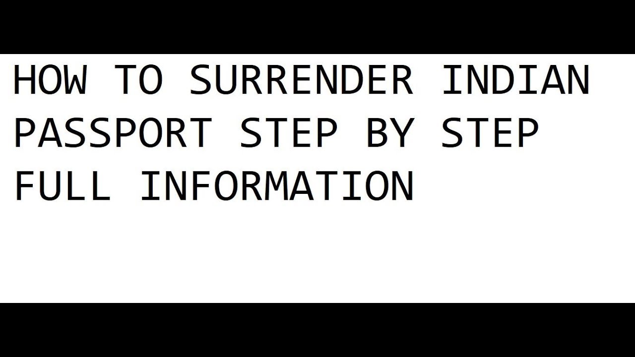 how to surrender indian passport in usa