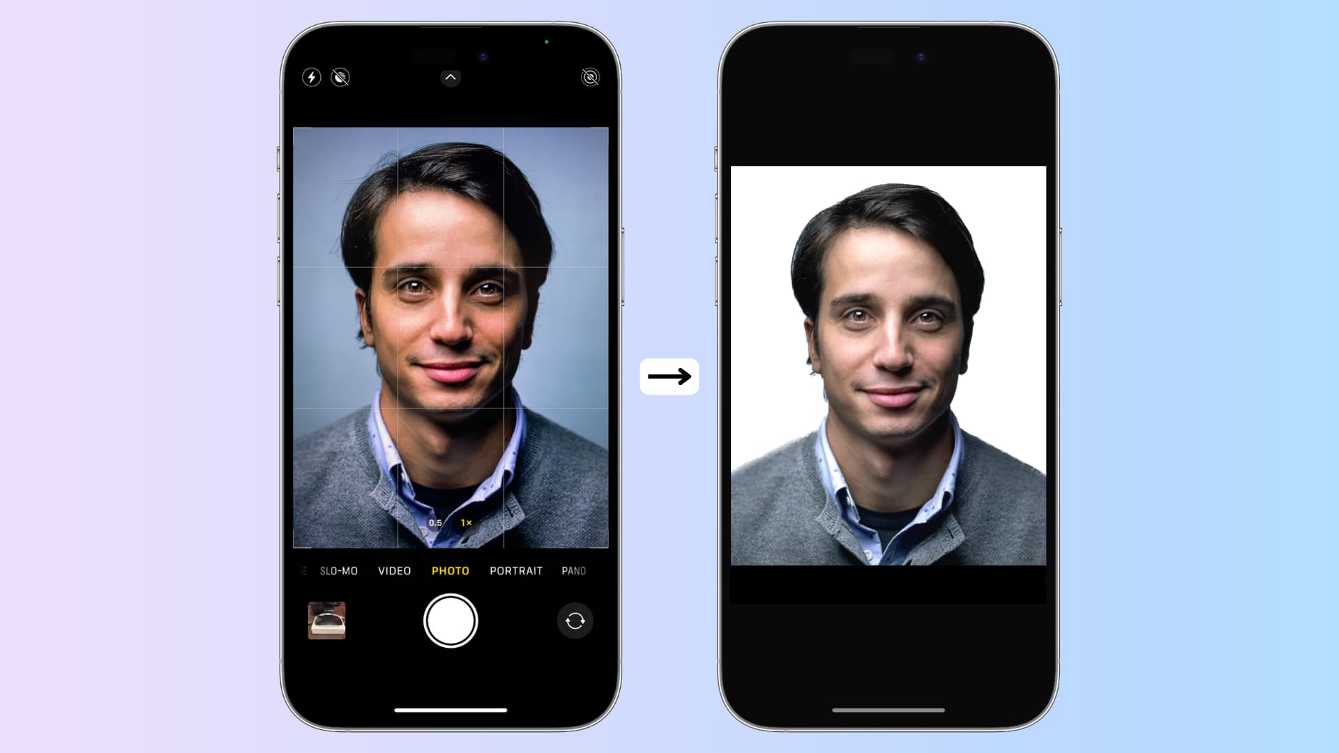 how to take passport photo on iphone