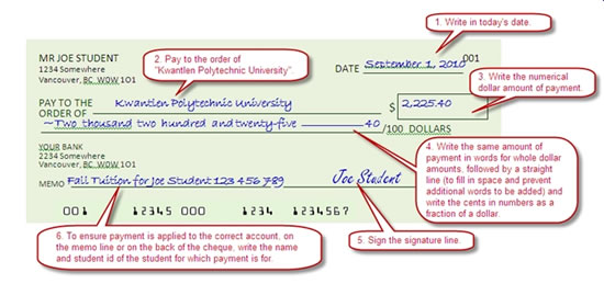 how to write a check for passport renewal