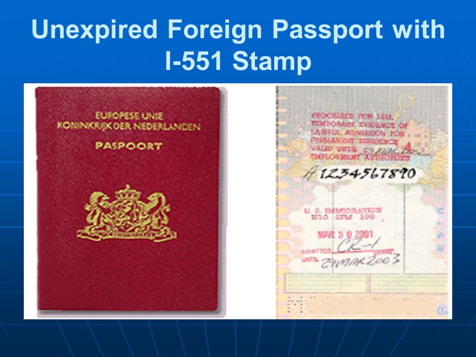 i 551 stamp on foreign passport