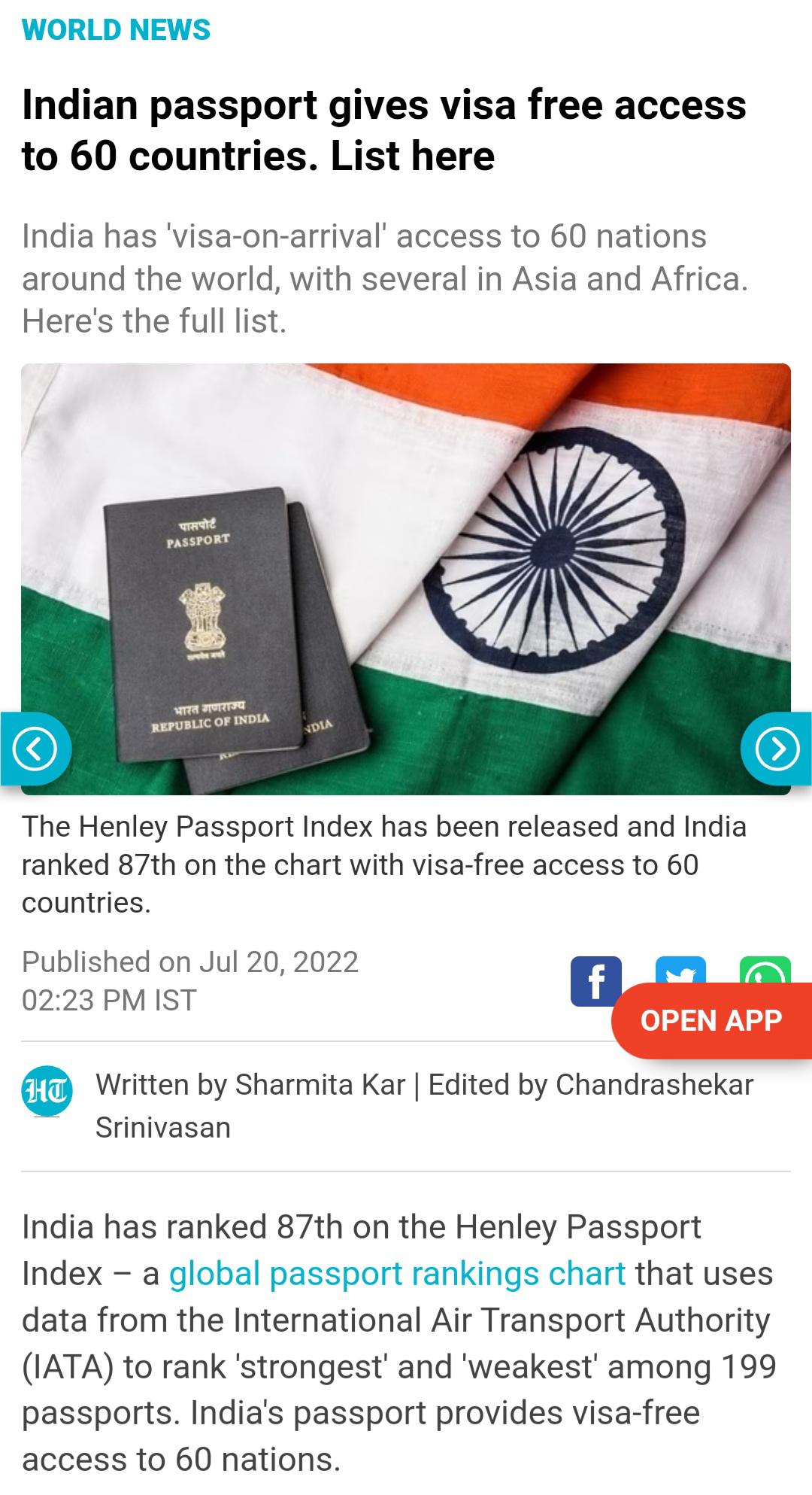 india passport free visa