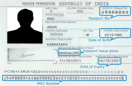 india passport number