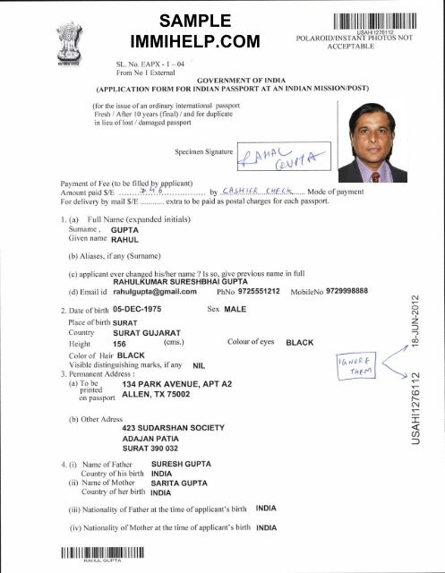 india passport renewal in usa