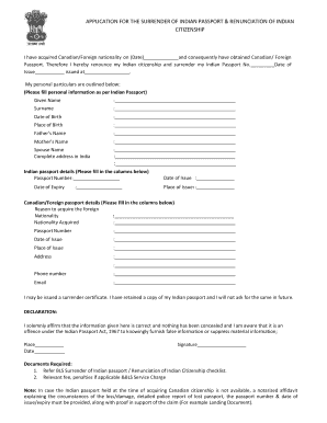 indian passport application form