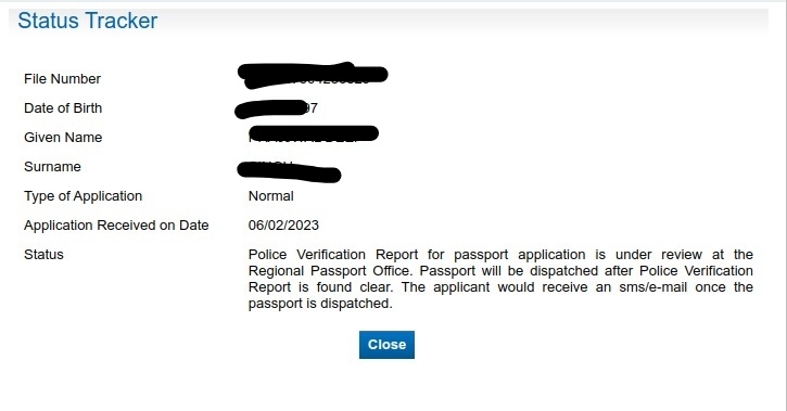 indian passport application status