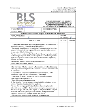 indian passport renunciation checklist