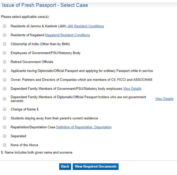 indian passport requirement documents