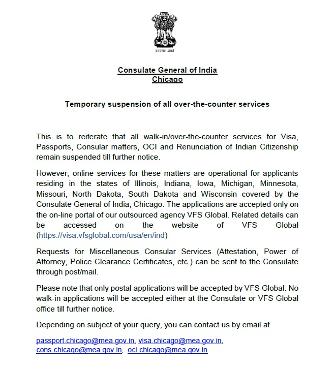 indian passport surrender in usa