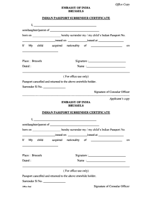 indian passport surrender usa