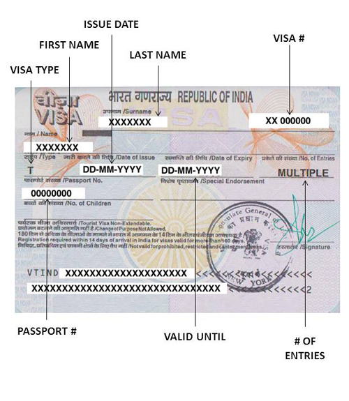 indian visa number on passport