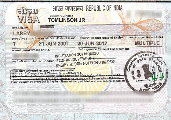 indian visa number on passport