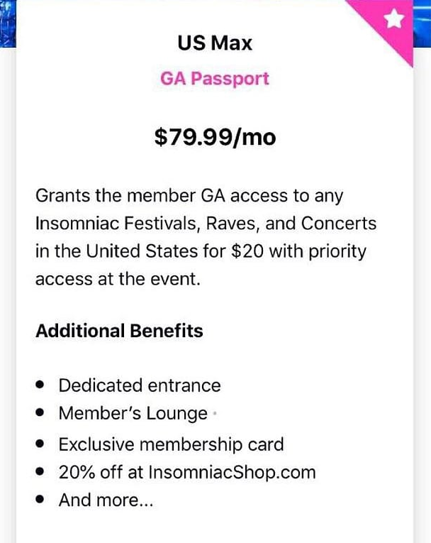 insomniac passport program