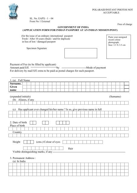 international passport application