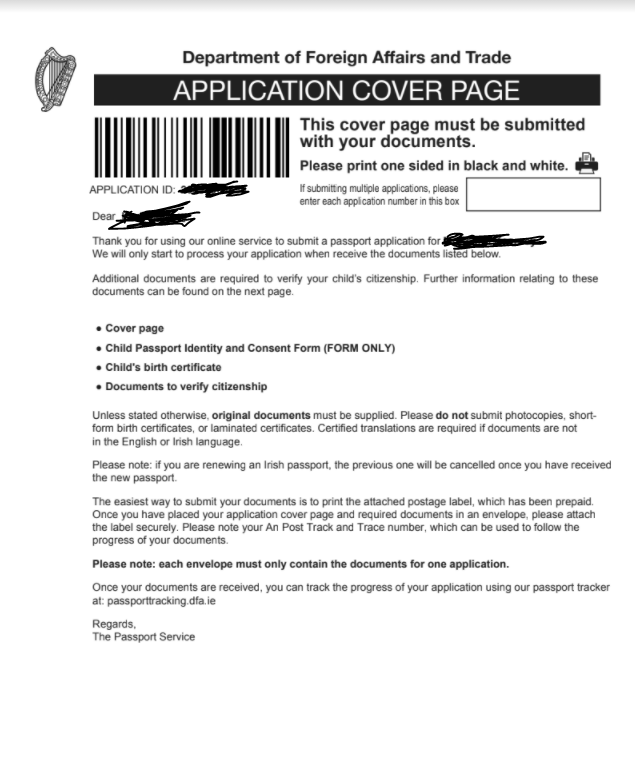 irish passport online