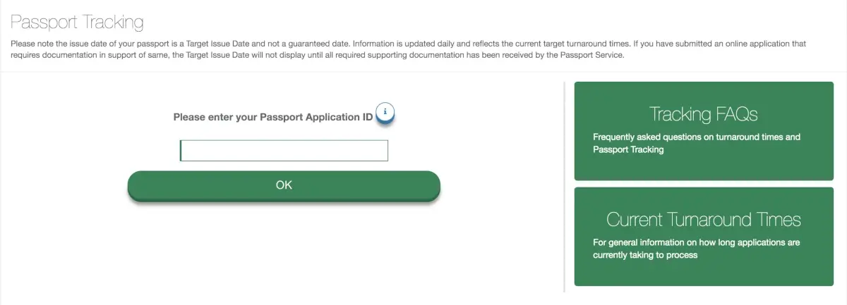 irish passport tracker