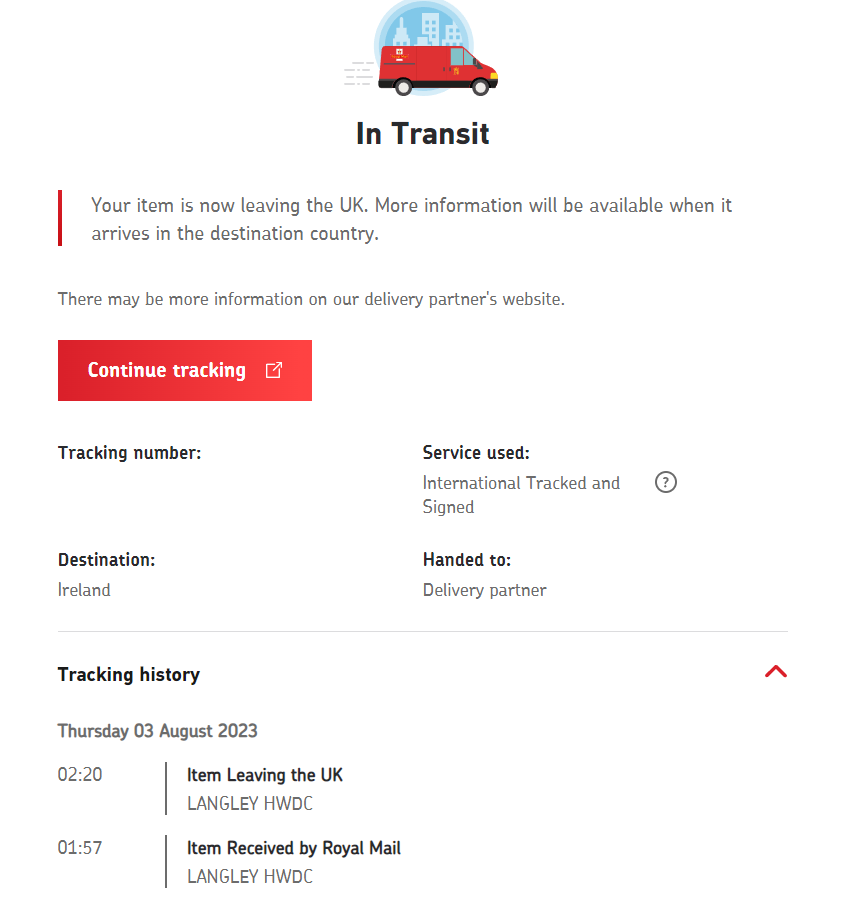 irish passport tracking