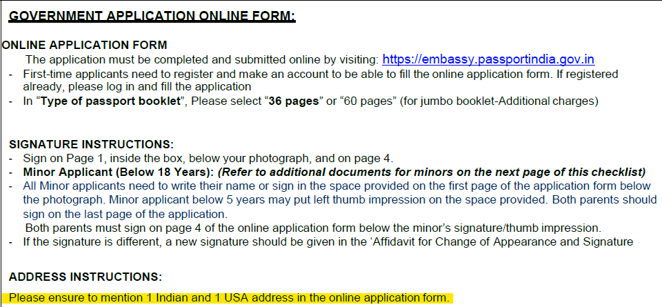 is your passport printable address out of india
