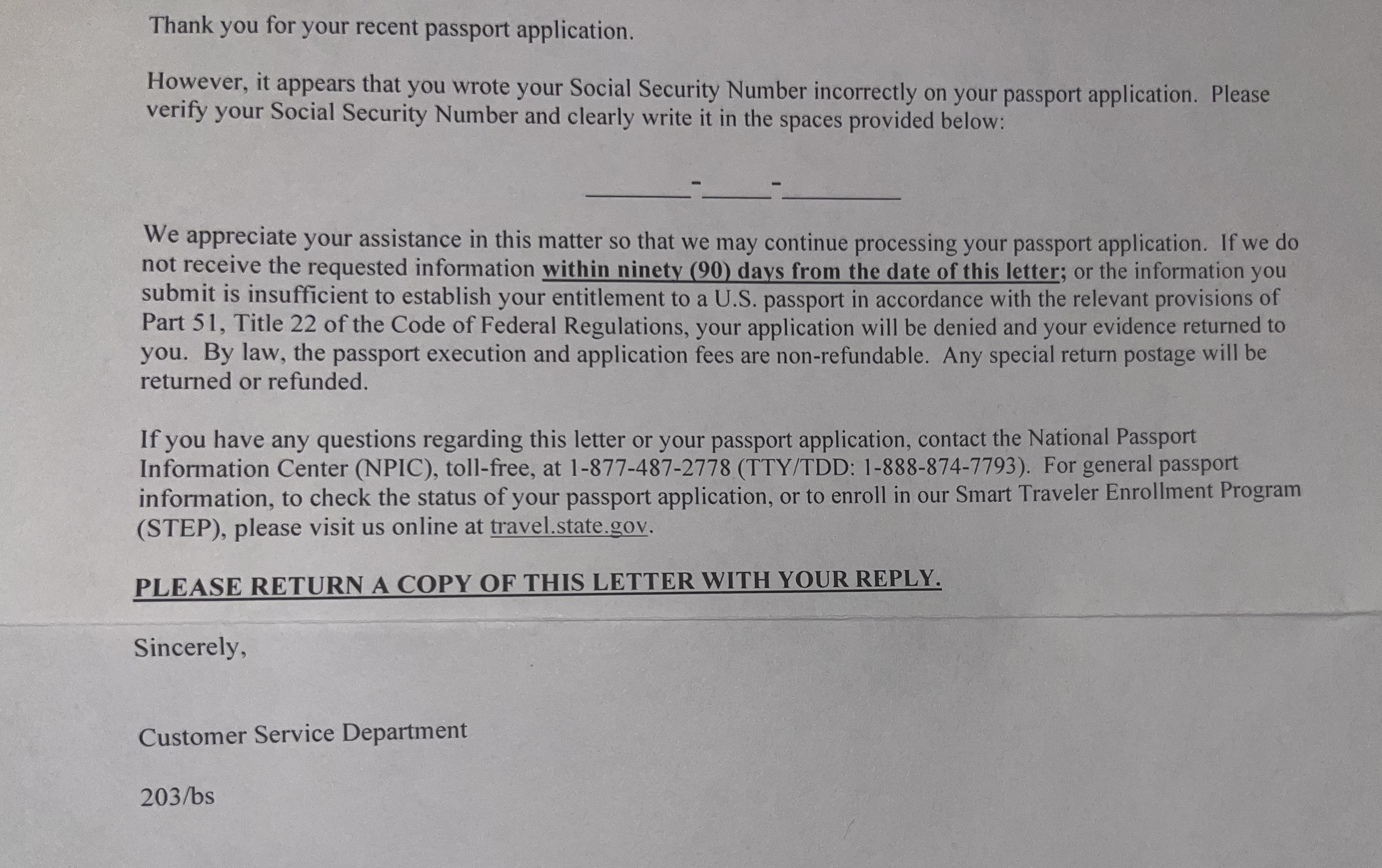 is your social security number in your passport