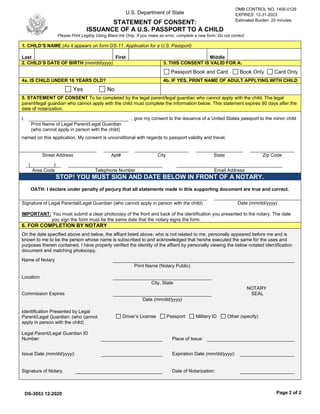 issuance of a us passport to a child