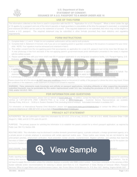 issuance of a us passport to a child