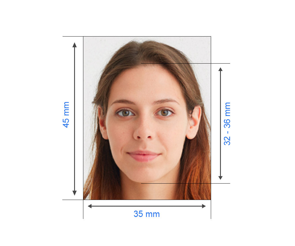 italian passport photo size