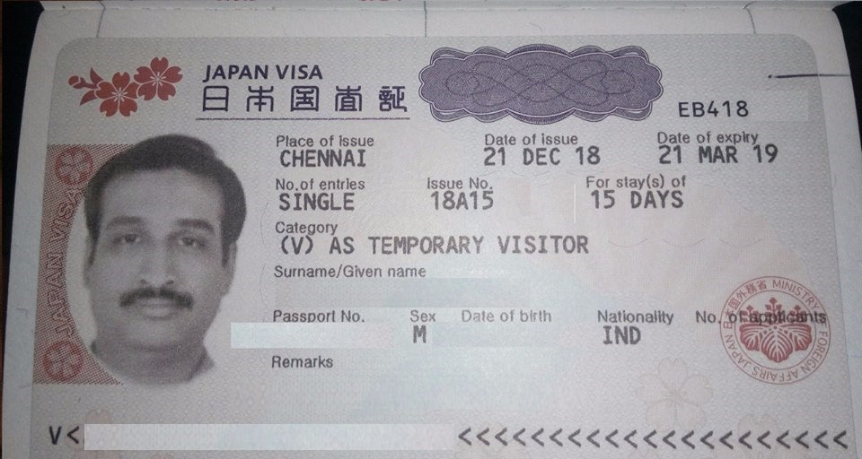 japan visa for indian passport