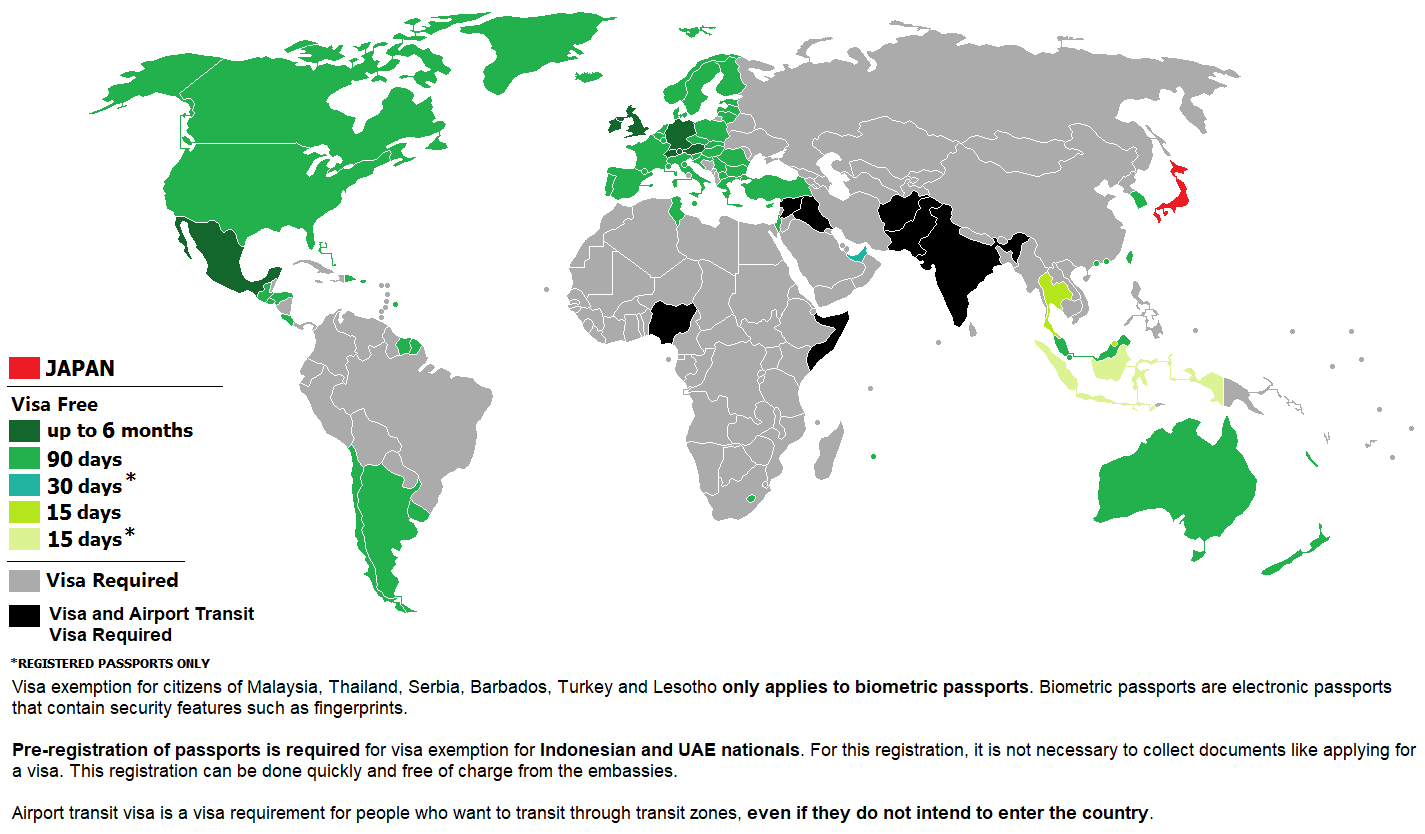 japanese passport visa free countries