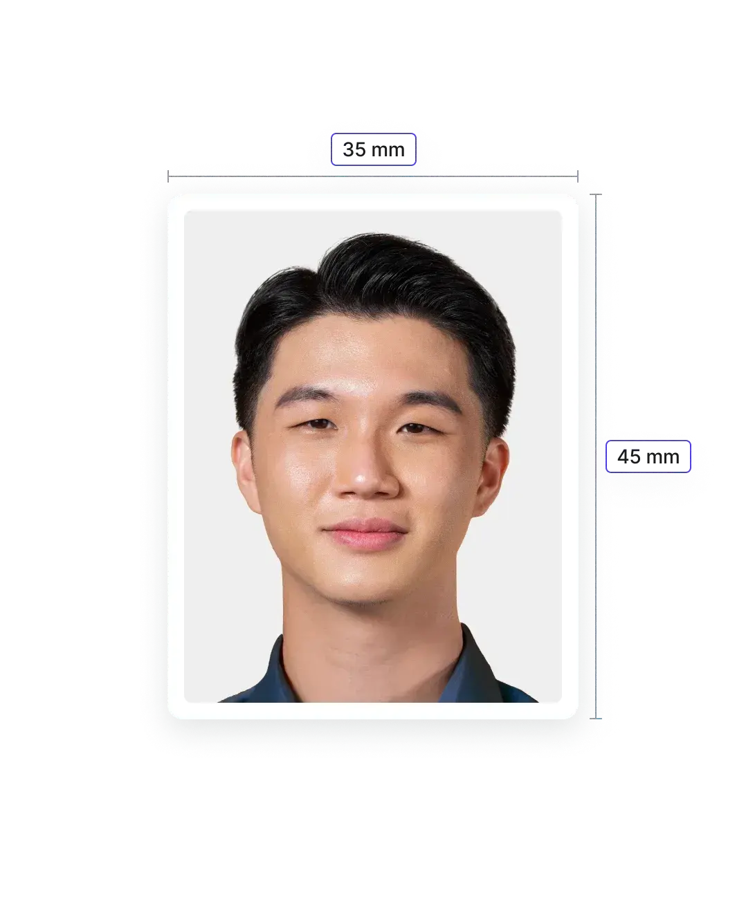 korea passport photo size