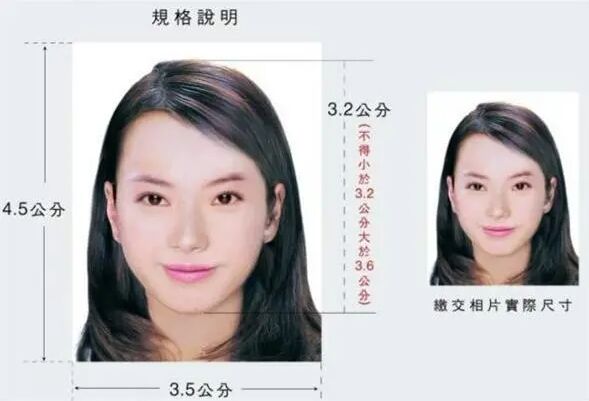 korean passport photo size