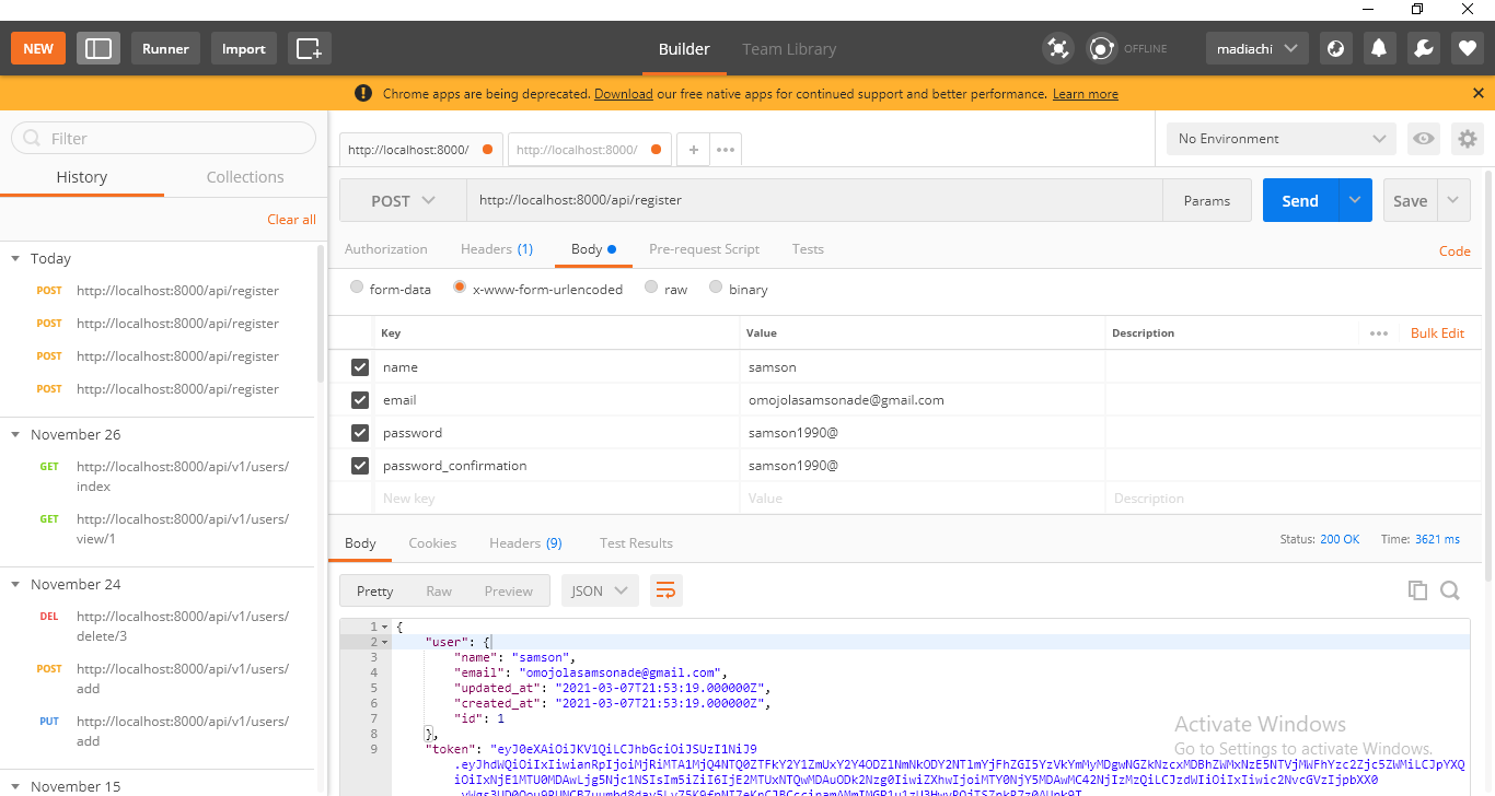 laravel passport