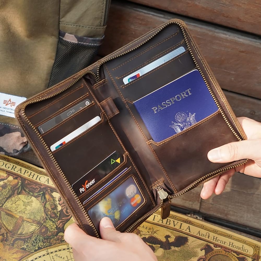 leather passport wallet