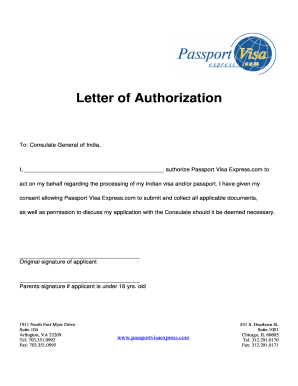 letter of authority for passport pickup