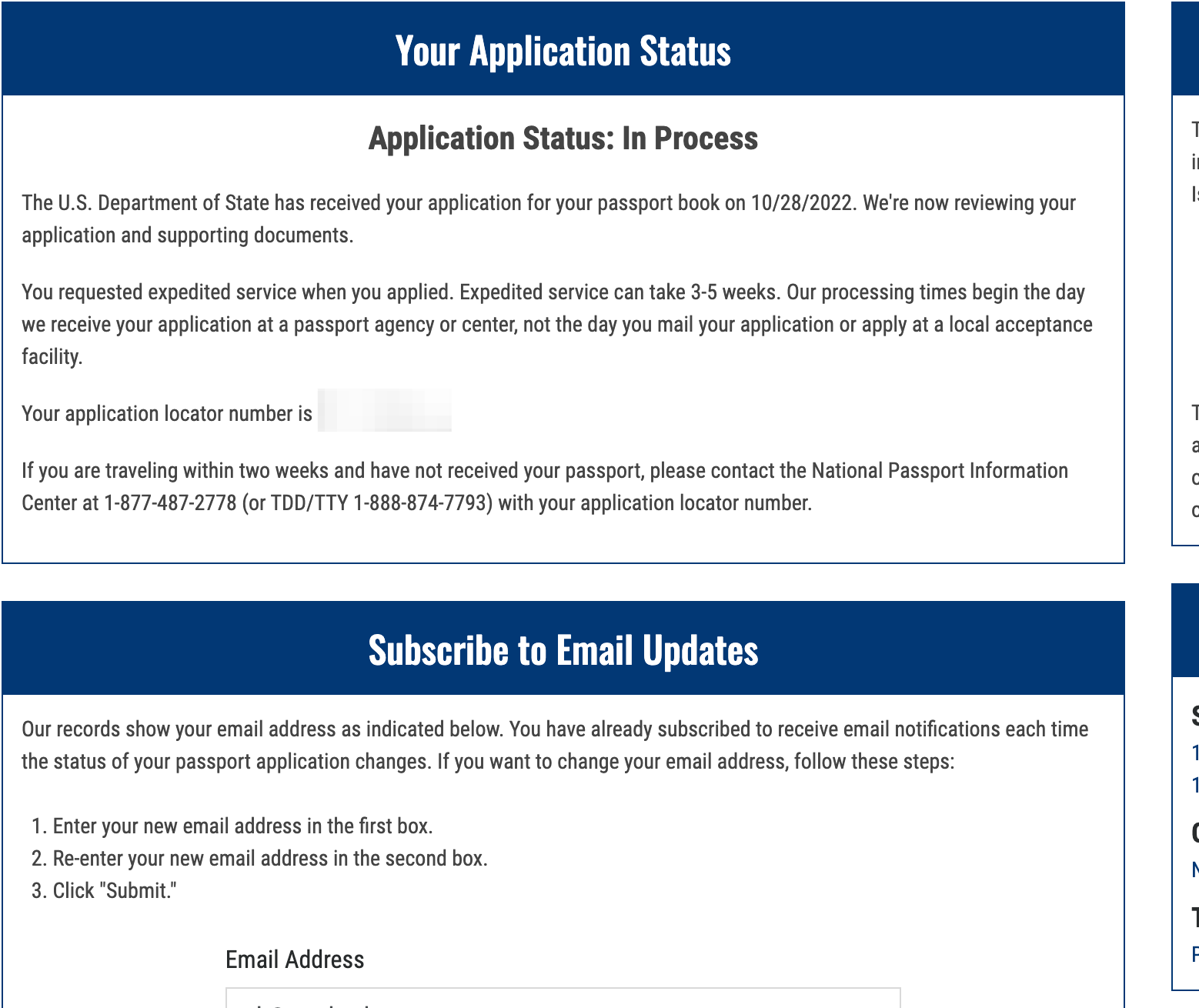 locator number for passport