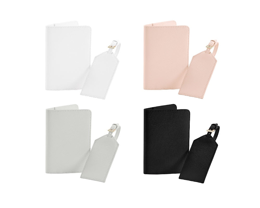 luggage tag and passport holder set