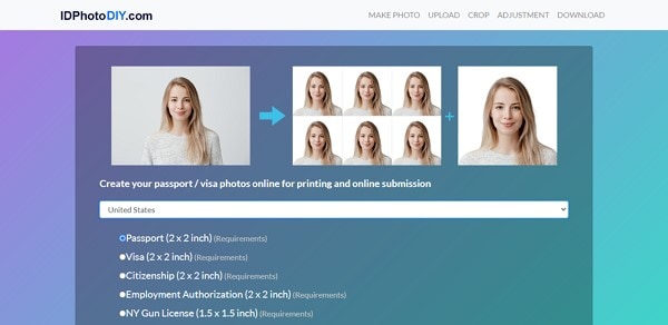 make passport photo online for free