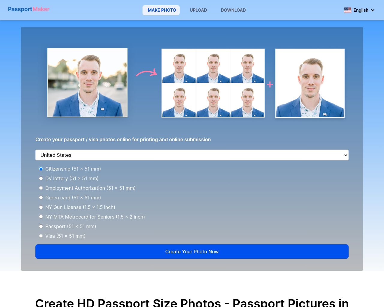 make passport photo online