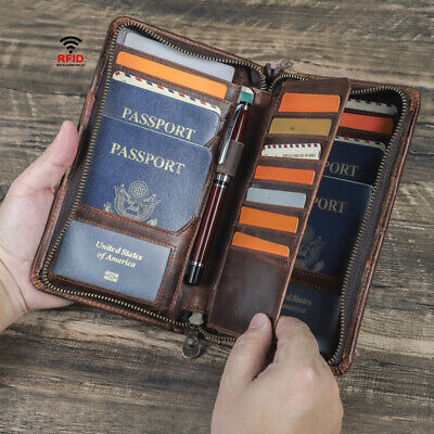 mens leather passport holder