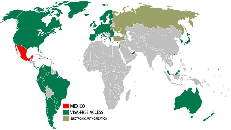 mexican passport visa free countries