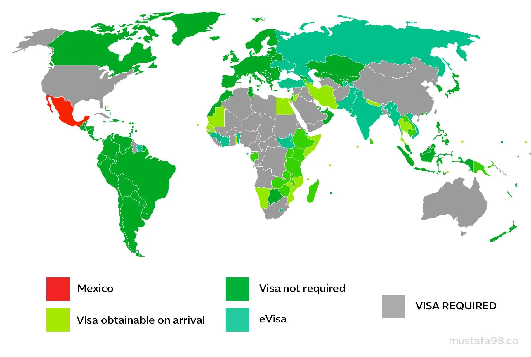 mexican passport visa free countries