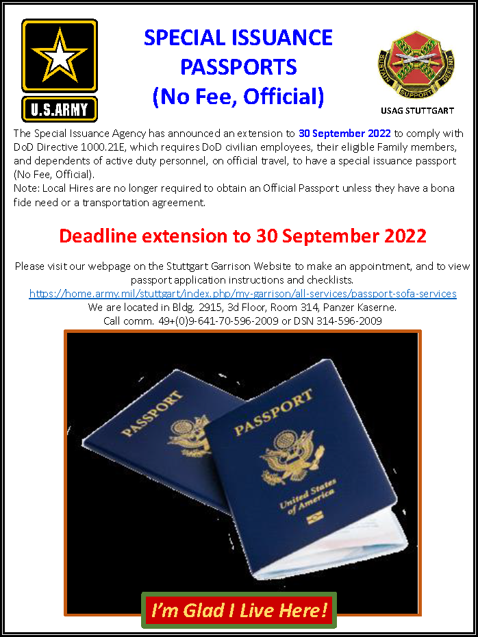 military no fee passport