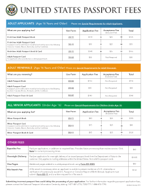 minor passport fees