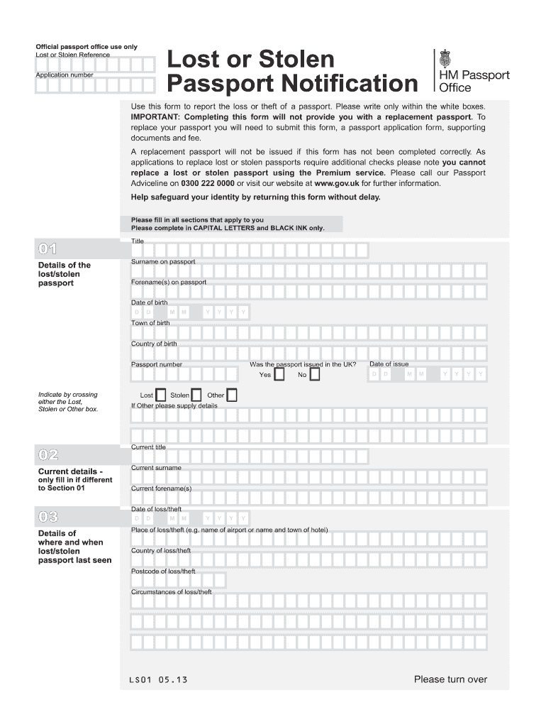 missing passport form